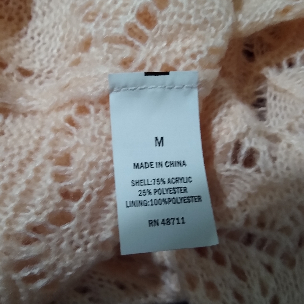 Ophelia Roe light sweater Size M Peach/Light Orange - Picture 5 of 6